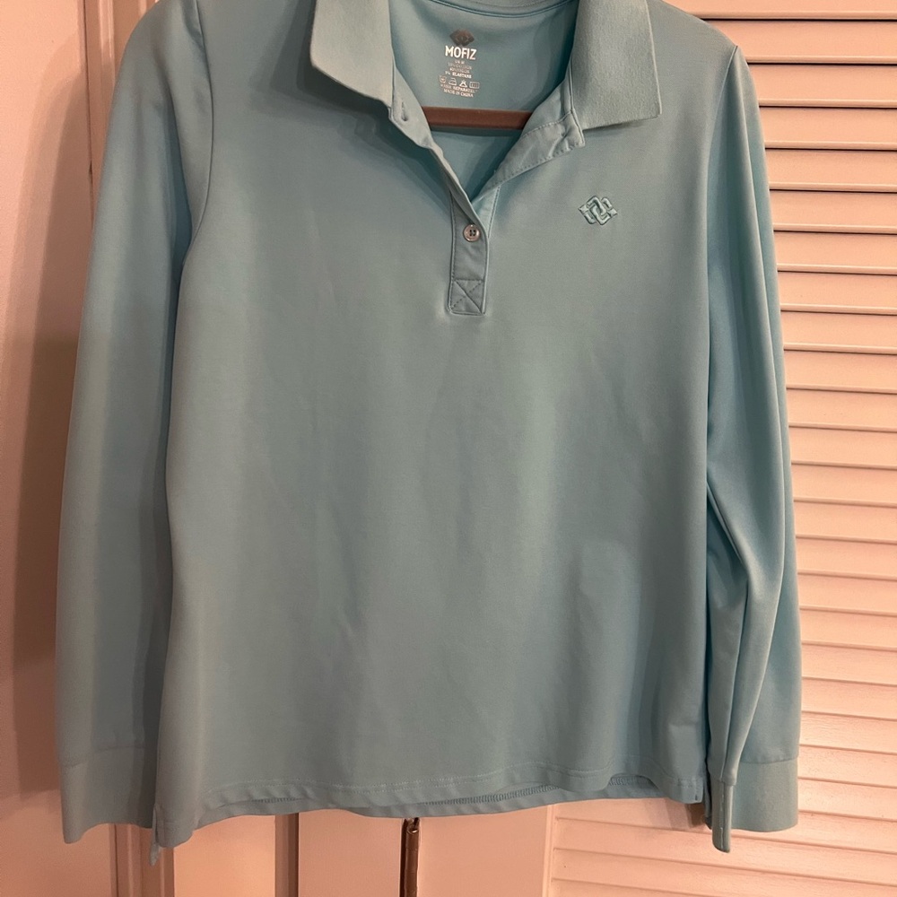 MOP2 Light Blue Long Sleeve Polo Shirt